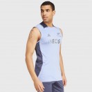All Blacks 2024 Mens Blue Singlet - Official Training Singlet with AEROREADY Technology